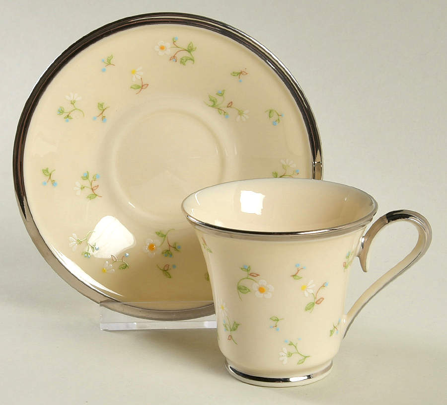 May Flowers Footed Demitasse Cup & Saucer Set by Lenox-1