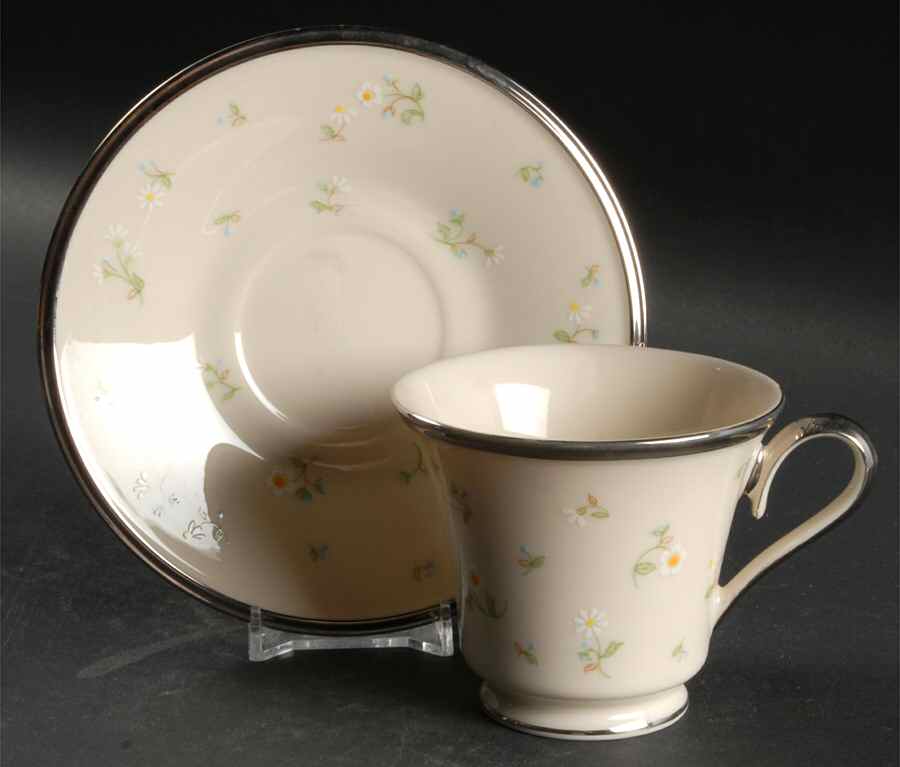 May Flowers Footed Cup & Saucer Set by Lenox-1