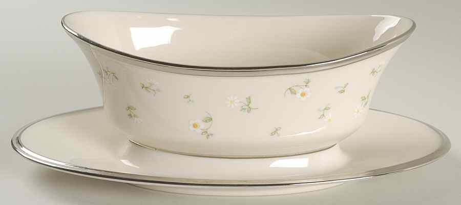May Flowers Gravy Boat with Attached Underplate by Lenox-1