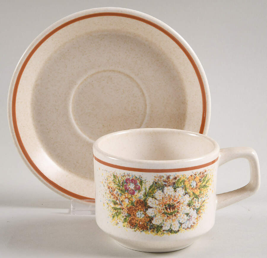 Magic Garden Flat Cup & Saucer Set by Lenox-1