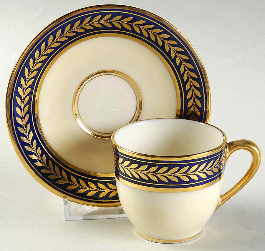 Malmaison Cobalt Blue Flat Demitasse Cup & Saucer Set by Lenox-1