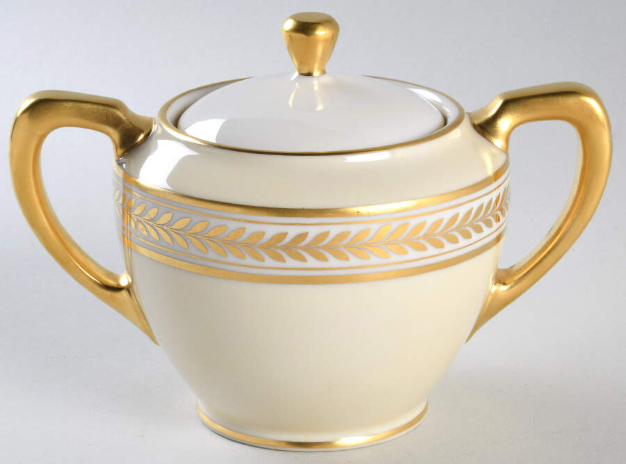 Malmaison Ivory Shape 1962 Sugar Bowl & Lid by Lenox-1
