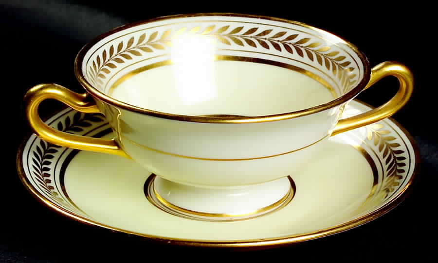 Malmaison Ivory Footed Bouillon Cup & Saucer by Lenox-1