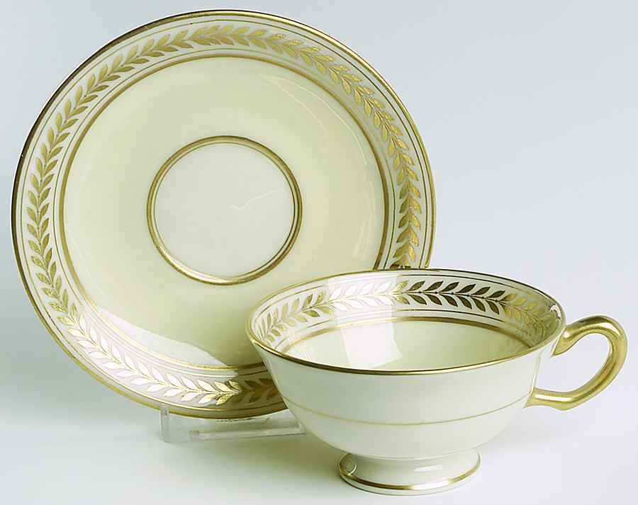Malmaison Ivory Footed Cup & Saucer Set by Lenox-1