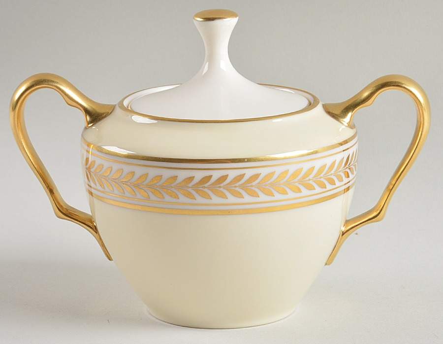 Malmaison Ivory Sugar Bowl & Lid by Lenox-1