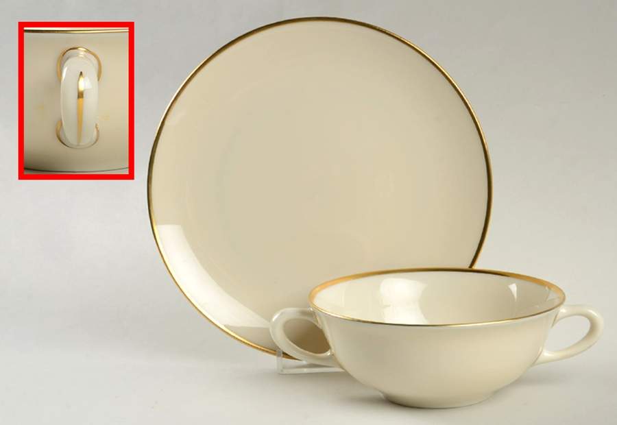 Mansfield Flat Cream Soup Bowl & Dessert Plate/Saucer Set by Lenox-1
