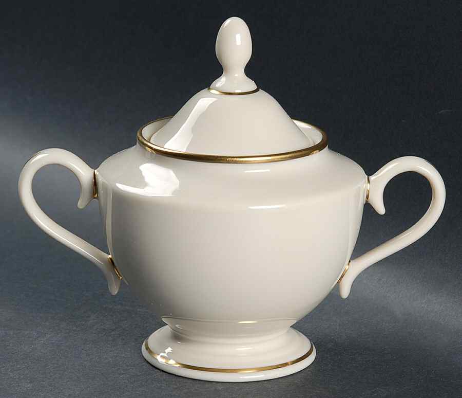 Mansfield 1999 Shape Sugar Bowl & Lid by Lenox-1