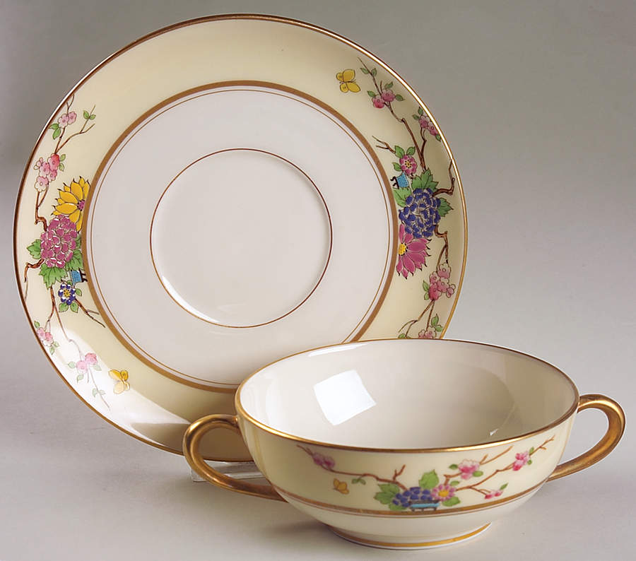 Mandarin Flat Cream Soup Bowl & Saucer Set by Lenox-1