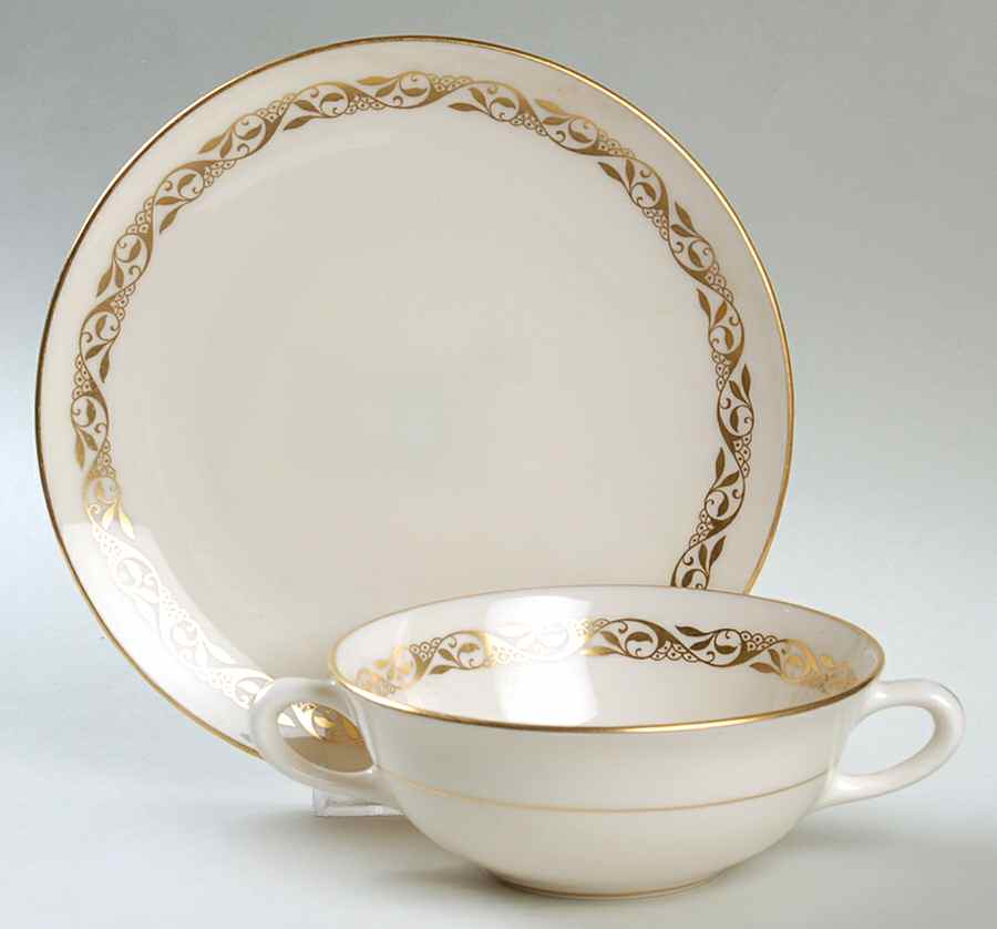 Mayfair Flat Cream Soup Bowl & Saucer Set by Lenox-1