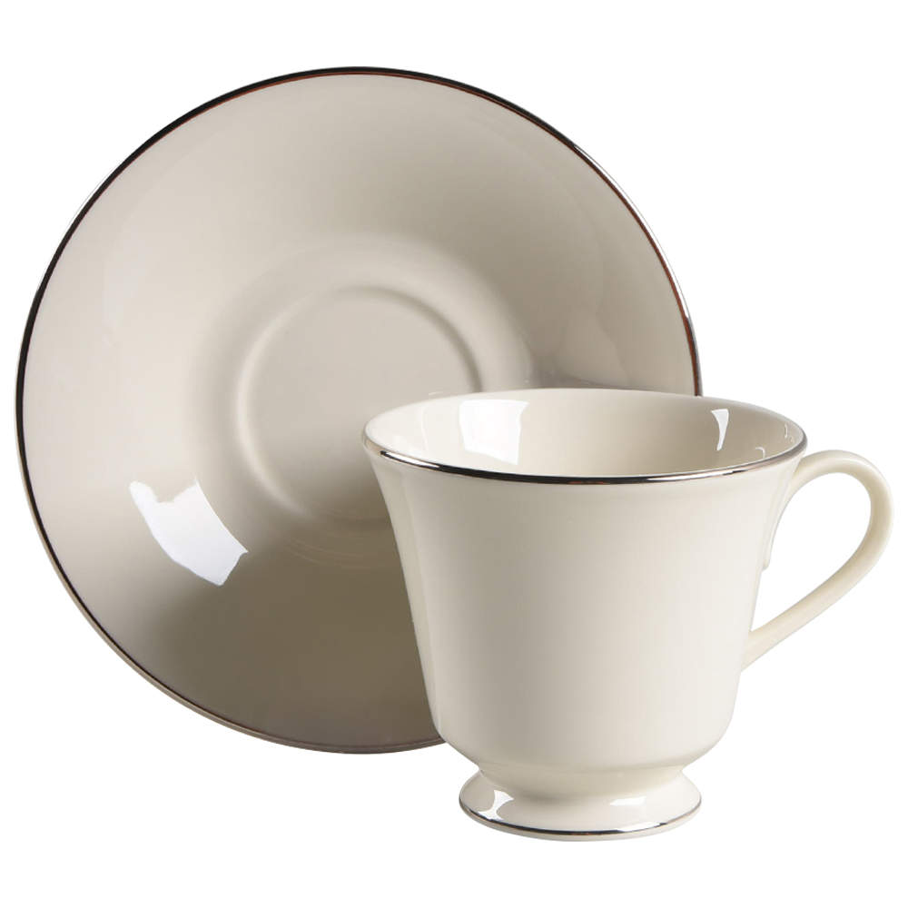 Maywood (No Design) Footed Cup & Saucer Set by Lenox-1