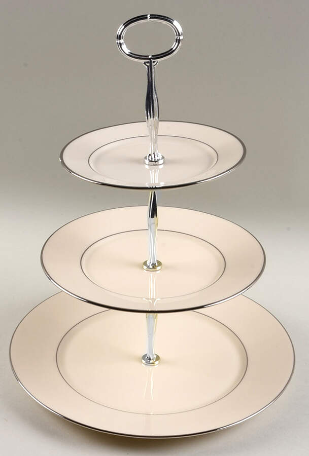Maywood (No Design) 13 7/8"-14 1/4" 3-Tiered Serving Tray(DP,SP,BB) HC by Lenox-1
