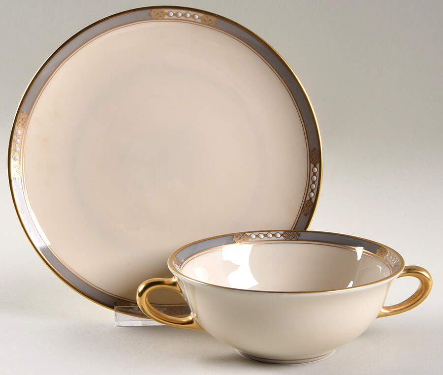 McKinley Flat Cream Soup Bowl & Saucer Set by Lenox-1
