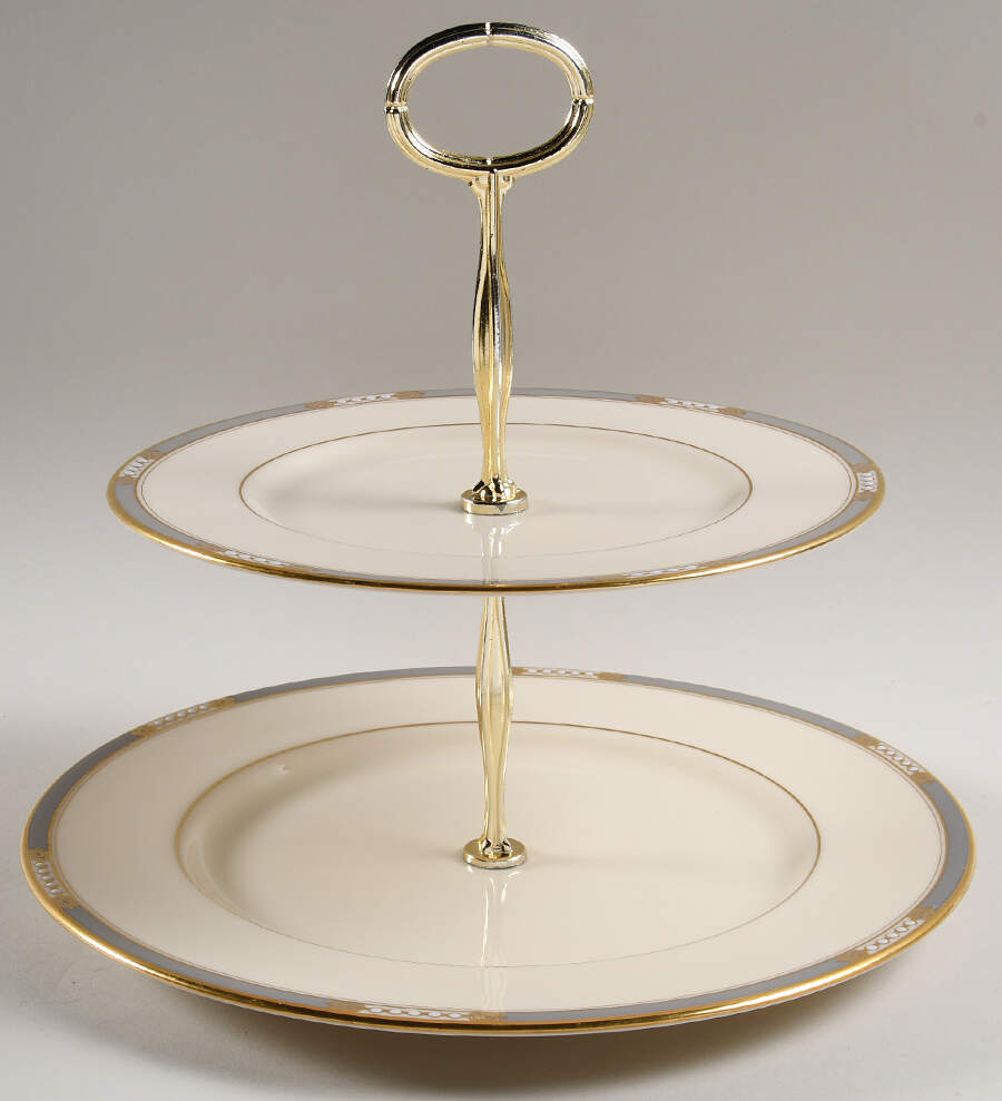 McKinley 6 5/8"-10"  2 Tiered Serving Tray (Dp, Sp) HC by Lenox-1