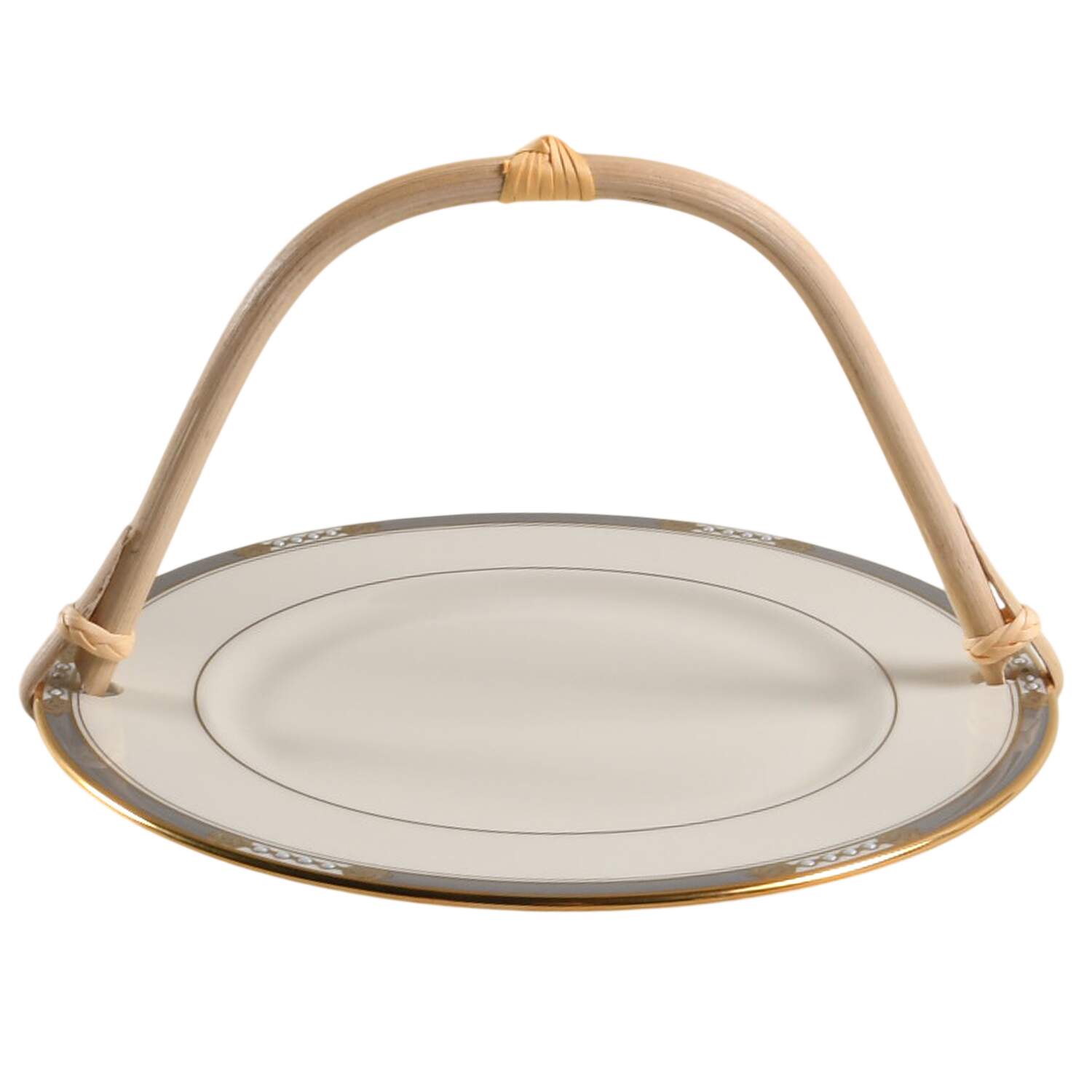 McKinley 5 3/8"-5 5/8" Bamboo Handled Serving Plate  HC by Lenox-1