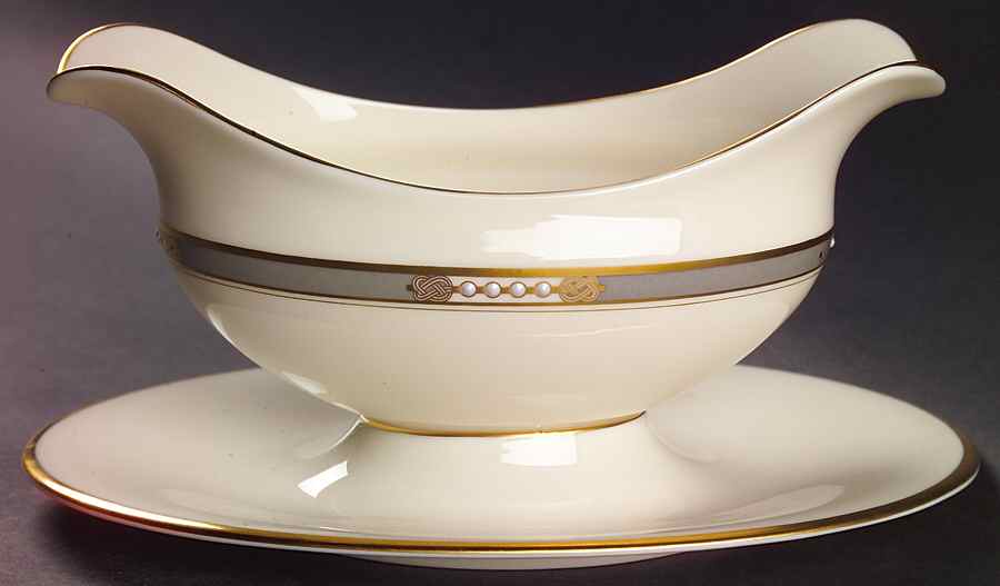 McKinley Gravy Boat with Attached Underplate by Lenox-1