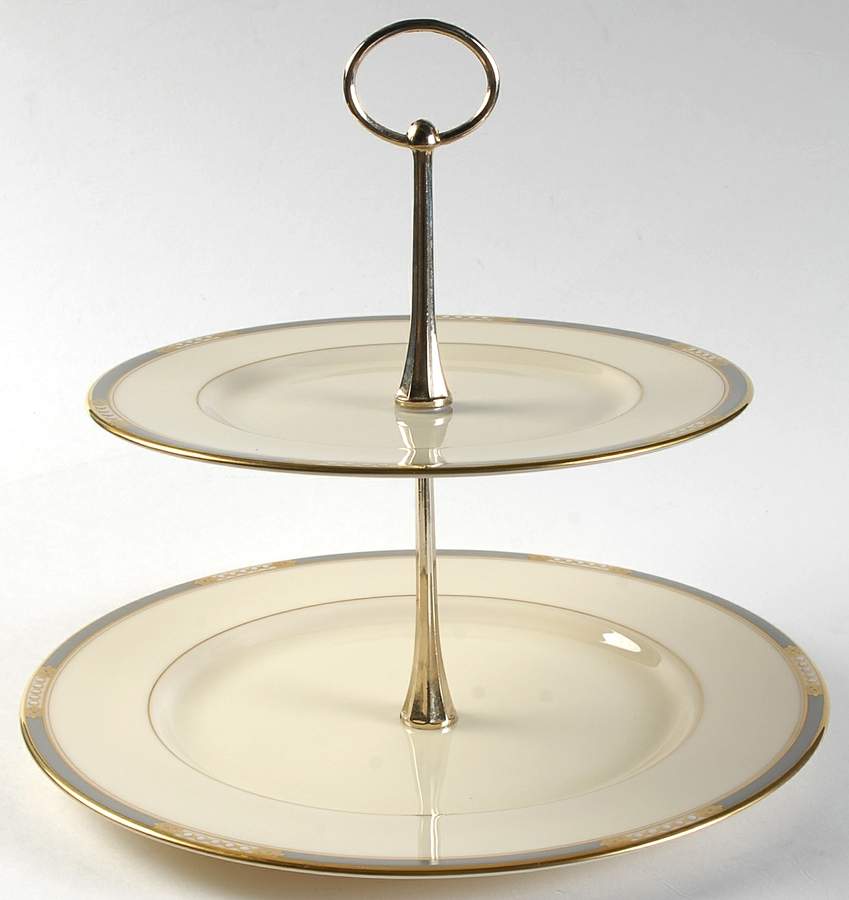 McKinley 2 Tiered Serving Tray (Dinner & Salad Plate) by Lenox-1