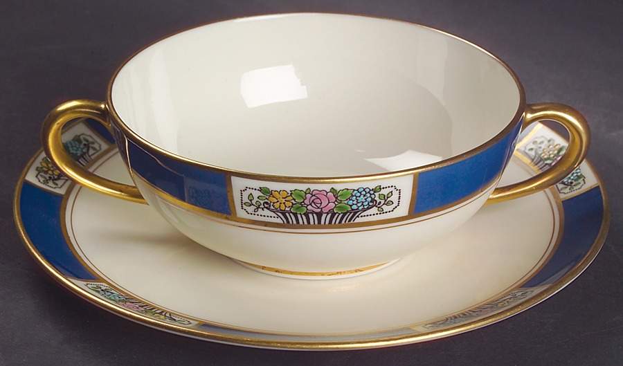 Meadowbrook Flat Cream Soup Bowl & Saucer Set by Lenox-1