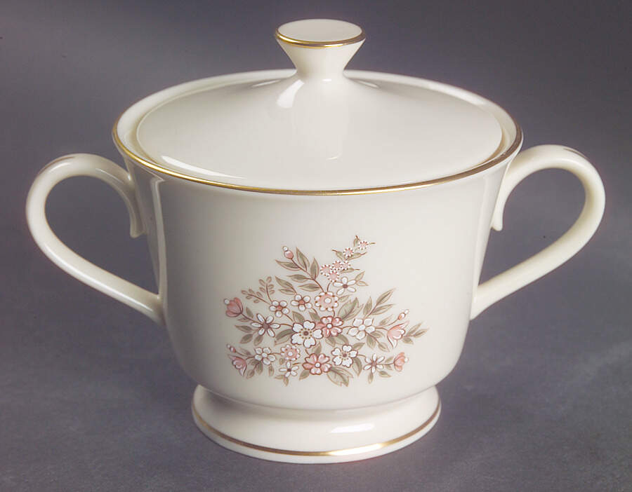 Lenox Charleston Sugar Bowl With Lid - Pastel Floral Ceramic, 4.25" Height, Hand Wash Only - View #6