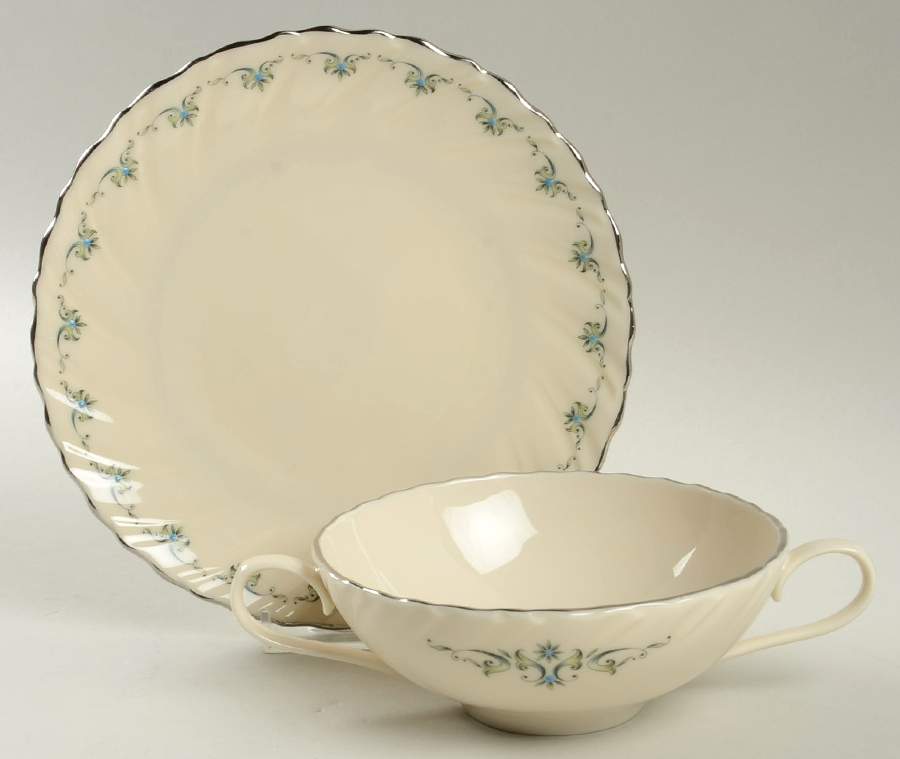 Melissa Flat Cream Soup Bowl & Dessert Plate/Saucer Set by Lenox-1