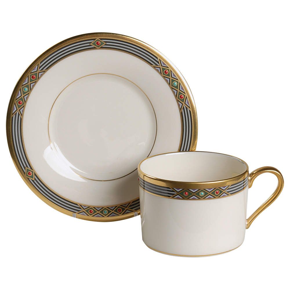 Melisande Flat Cup & Saucer Set by Lenox-1