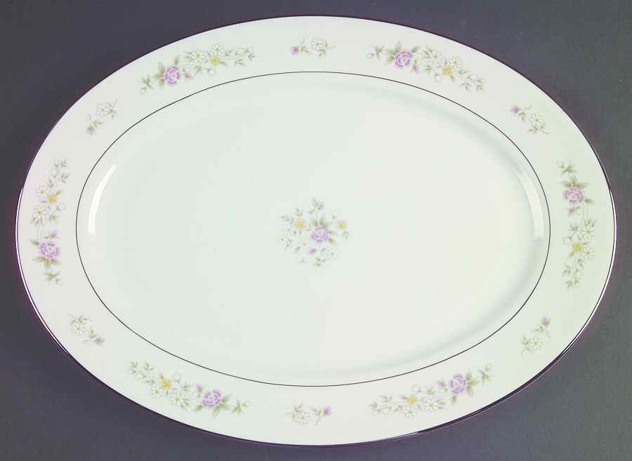 Meadow Pinks 14" Oval Serving Platter by Lenox-1