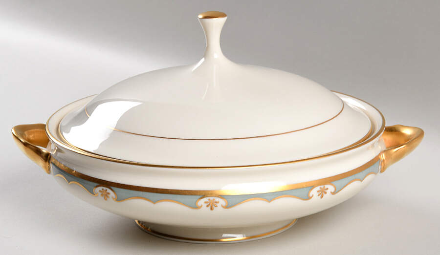 Meredith Turquoise Round Covered Vegetable by Lenox-1
