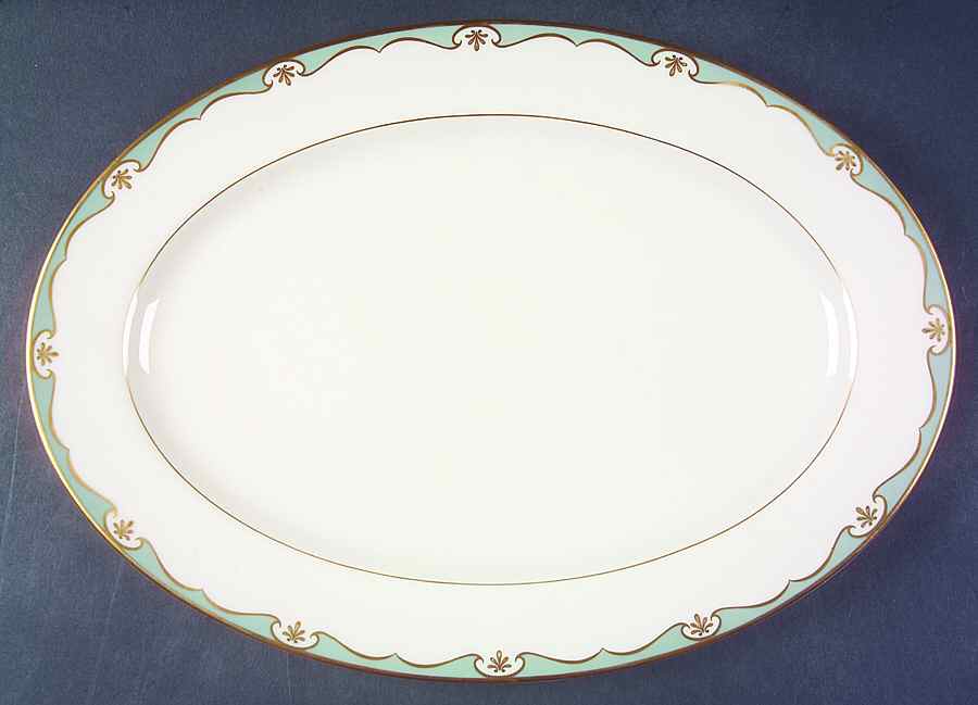 Meredith Turquoise 16" Oval Serving Platter by Lenox-1