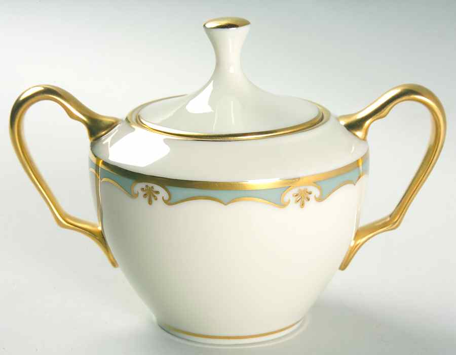 Meredith Turquoise Sugar Bowl & Lid by Lenox-1