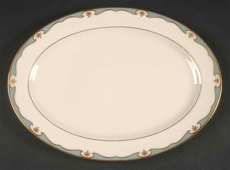Meredith Turquoise 13" Oval Serving Platter by Lenox-1