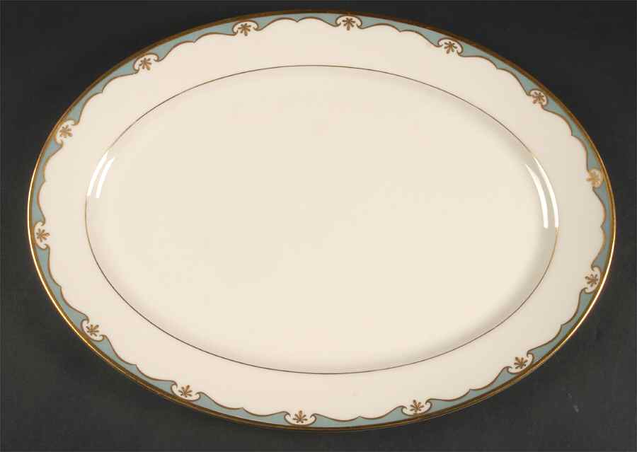 Meredith Turquoise 17" Oval Serving Platter by Lenox-1