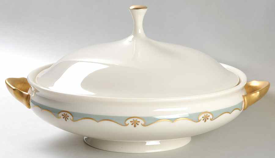 Meredith Turquoise Round Covered Vegetable by Lenox-1