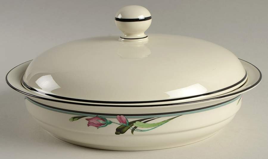 Midnight Blossoms Round Covered Vegetable-Uses RV9 as Base + C2CVL by Lenox-1