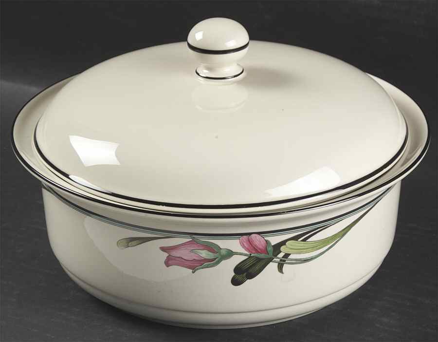 Midnight Blossoms 2 Qt Round Covered Casserole (Uses Casr9 + C2cvl) by Lenox-1
