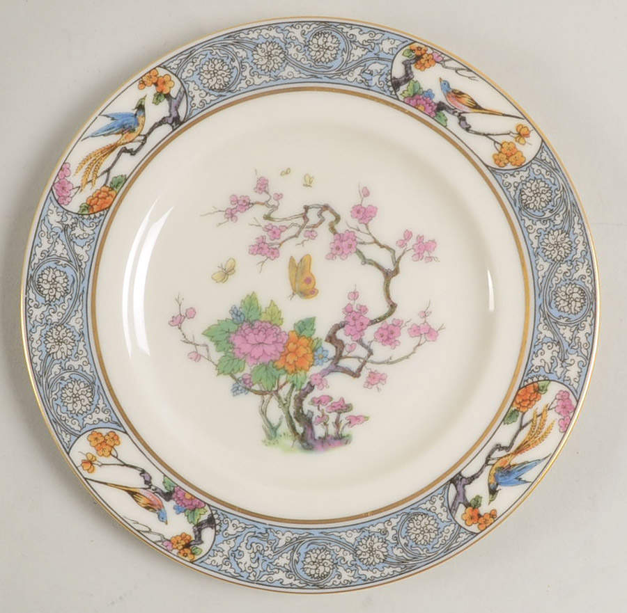 Ming-Birds (Older, Cream, Black Green Stamp) Bread & Butter Plate by Lenox-1