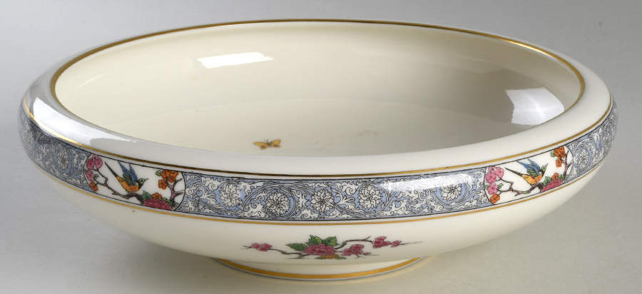 Ming-Birds (Older, Cream, Black Green Stamp) 10" Gardenia Bowl by Lenox-1