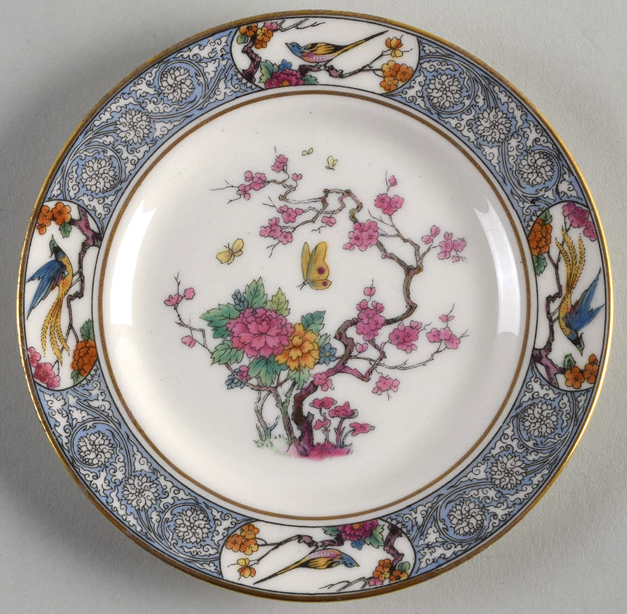 Ming-Birds (Older, Cream, Black Green Stamp) Bread & Butter Plate by Lenox-1