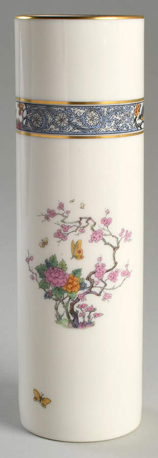 Ming-Birds (Older, Cream, Black Green Stamp) 10" Vase by Lenox-1