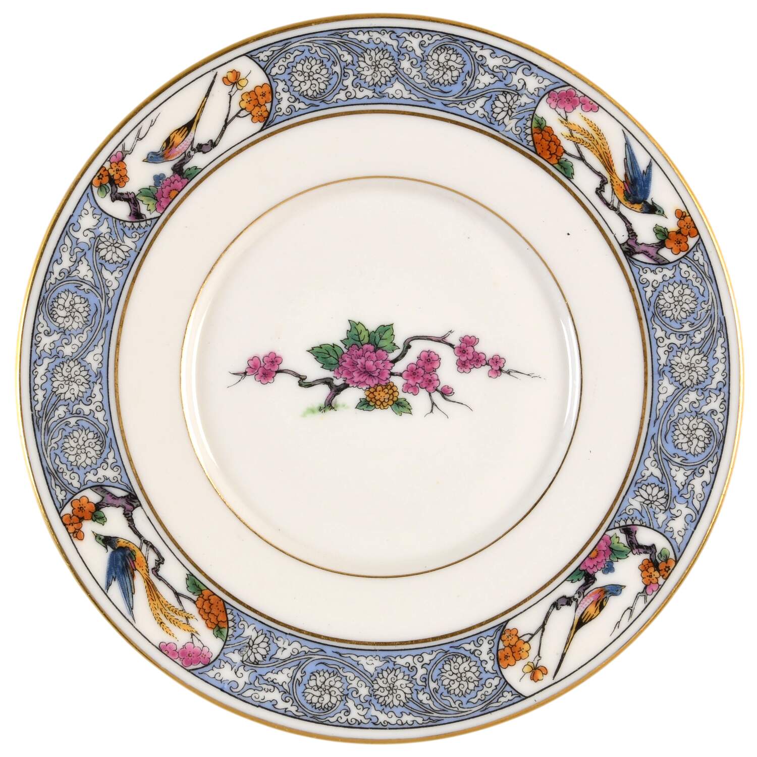 Ming-Birds (Older, Cream, Black Green Stamp) Underplate for Mayonnaise Bowl by Lenox-1