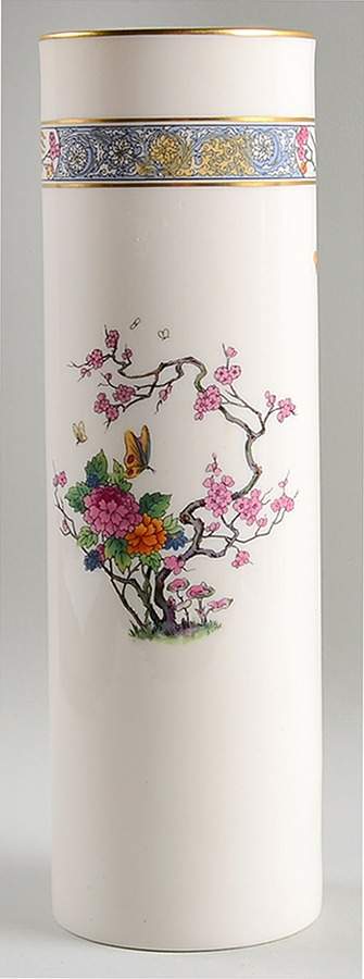 Ming-Birds (Older, Cream, Black Green Stamp) 11" Vase by Lenox-1