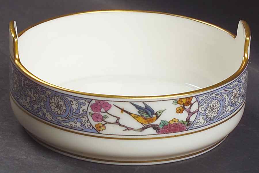 Ming-Birds (Older, Cream, Black Green Stamp) Butter Tub by Lenox-1