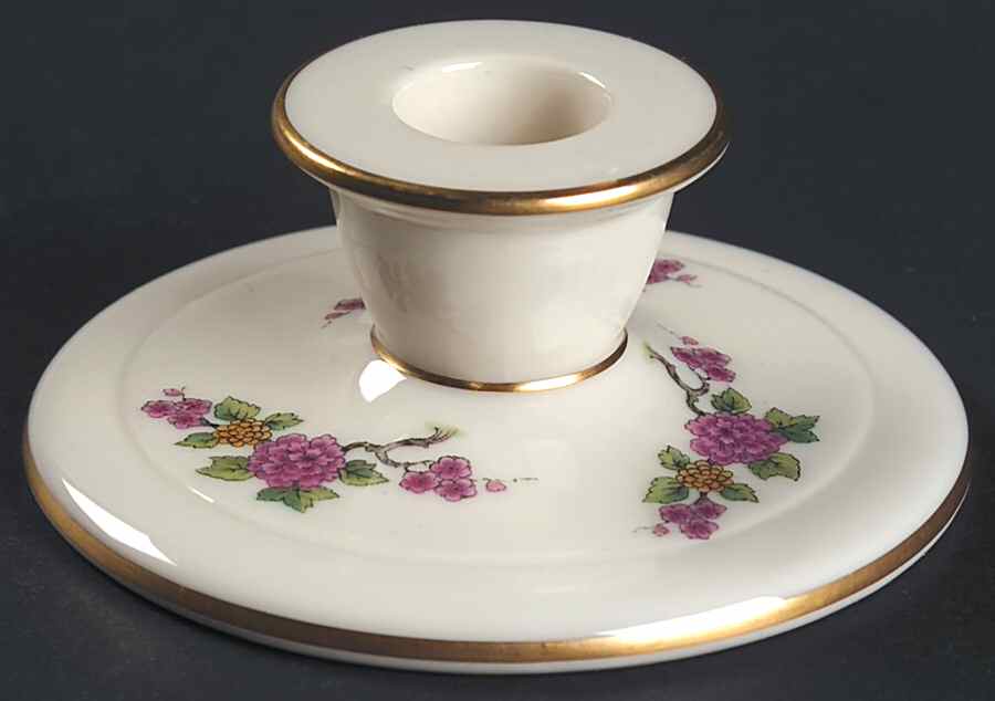 Ming-Birds (Older, Cream, Black Green Stamp) 2" Candlestick by Lenox-1
