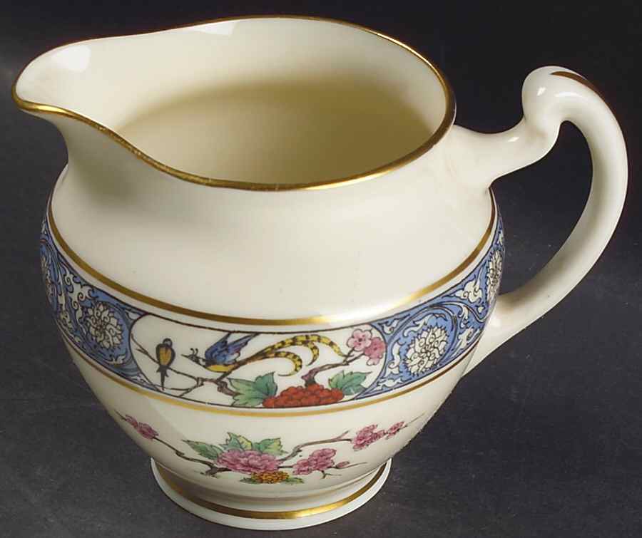 Ming-Birds (Older, Cream, Black Green Stamp) Shape 1636 Creamer by Lenox-1