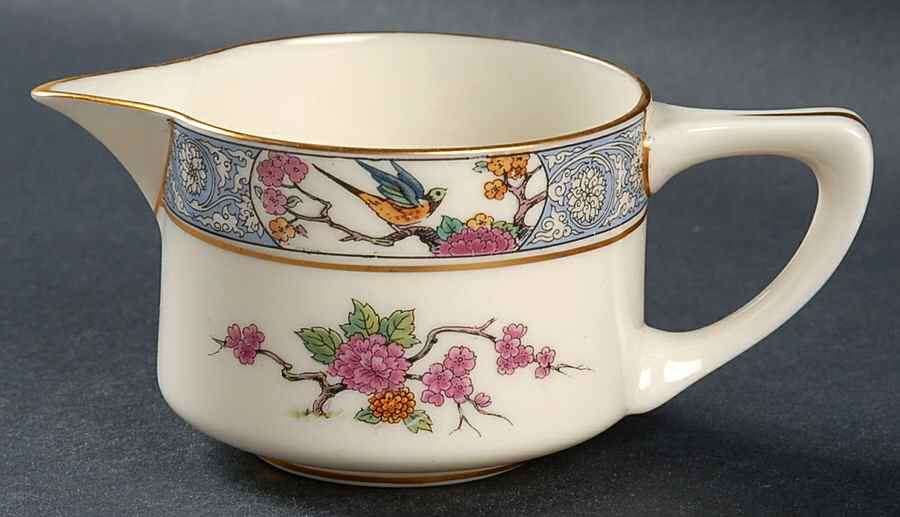 Ming-Birds (Older, Cream, Black Green Stamp) Shape 1692 Creamer by Lenox-1