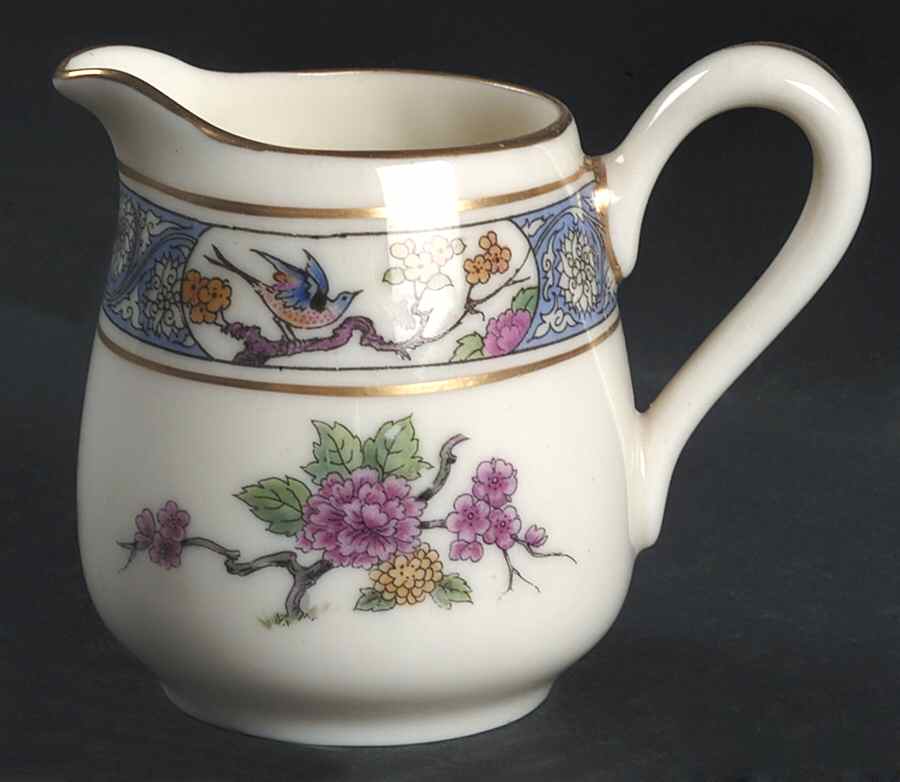 Ming-Birds (Older, Cream, Black Green Stamp) Breakfast Creamer by Lenox-1
