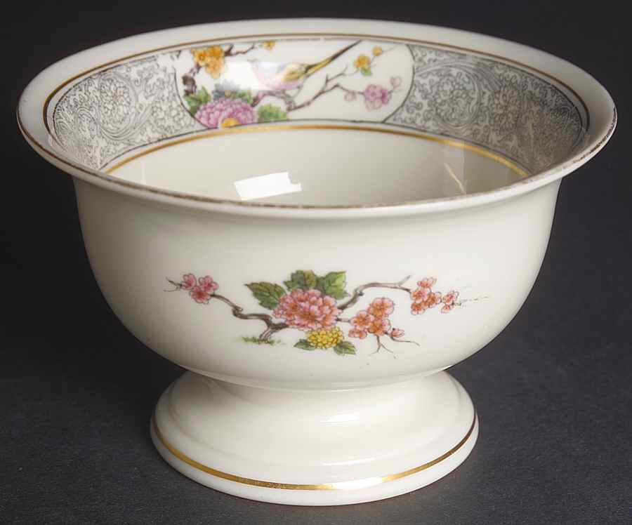 Ming-Birds (Older, Cream, Black Green Stamp) Mayonnaise Bowl No Underplate by Lenox-1