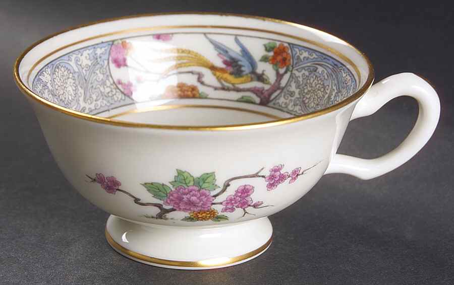Ming-Birds (Older, Cream, Black Green Stamp) Snack Cup by Lenox-1