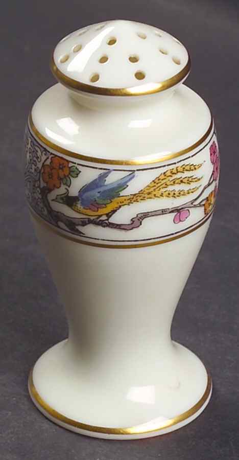 Ming-Birds (Older, Cream, Black Green Stamp) Pepper Shaker by Lenox-1