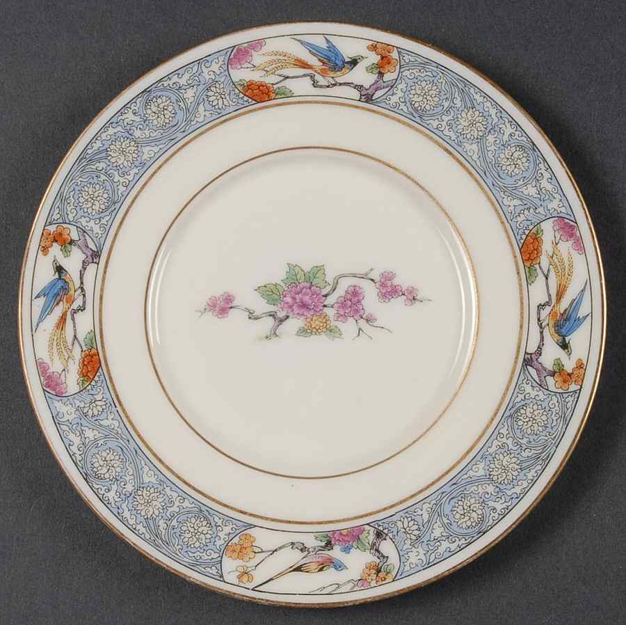 Ming-Birds (Older, Cream, Black Green Stamp) Underplate for Mayonnaise Bowl by Lenox-1