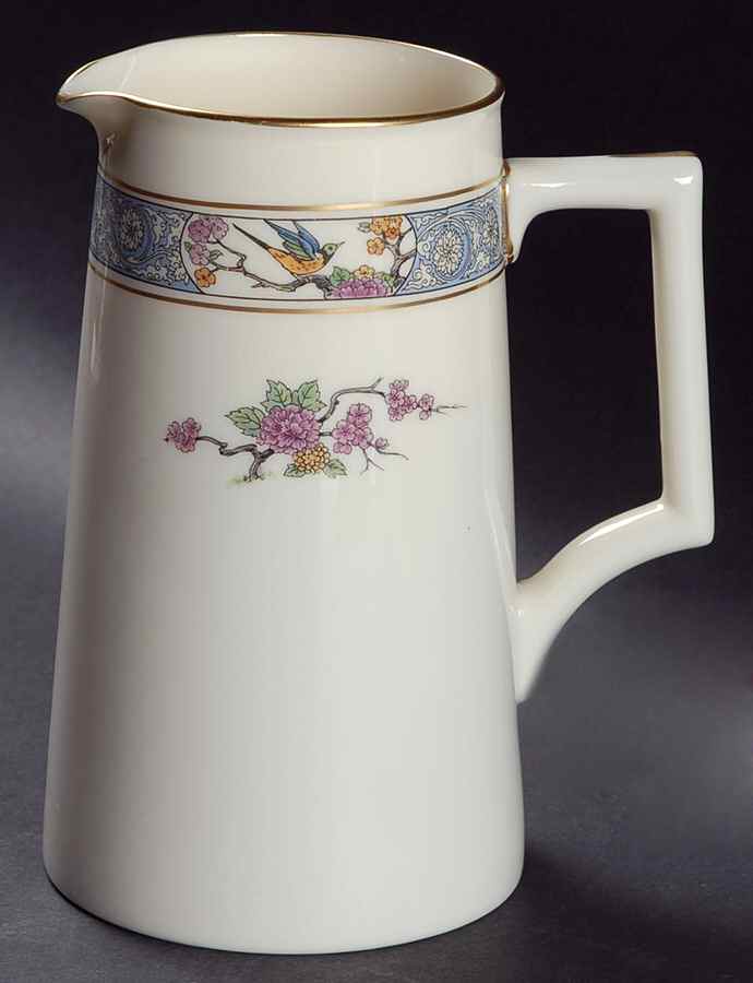 Ming-Birds (Older, Cream, Black Green Stamp) 45 Oz Pitcher by Lenox-1