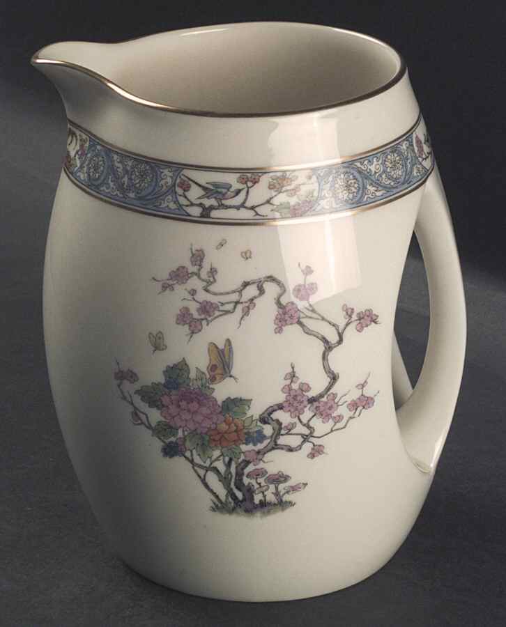Ming-Birds (Older, Cream, Black Green Stamp) 64 Oz Pitcher by Lenox-1